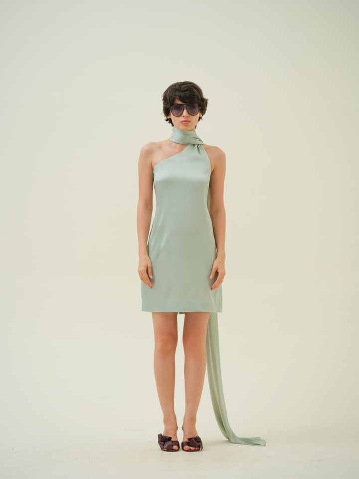Menta - One-Shoulder Wrap Dress