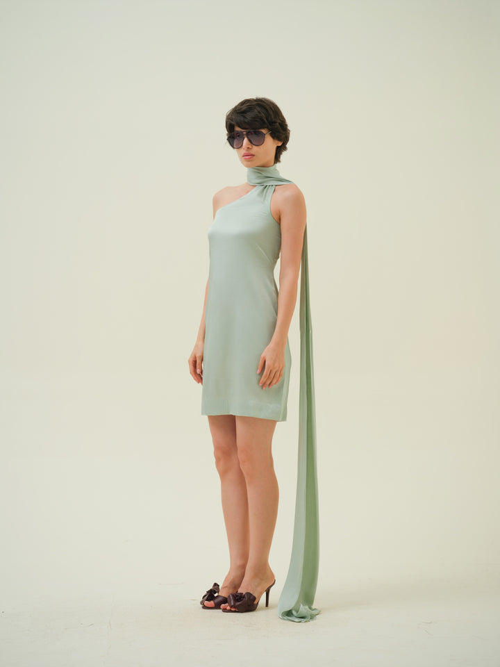 Menta - One-Shoulder Wrap Dress