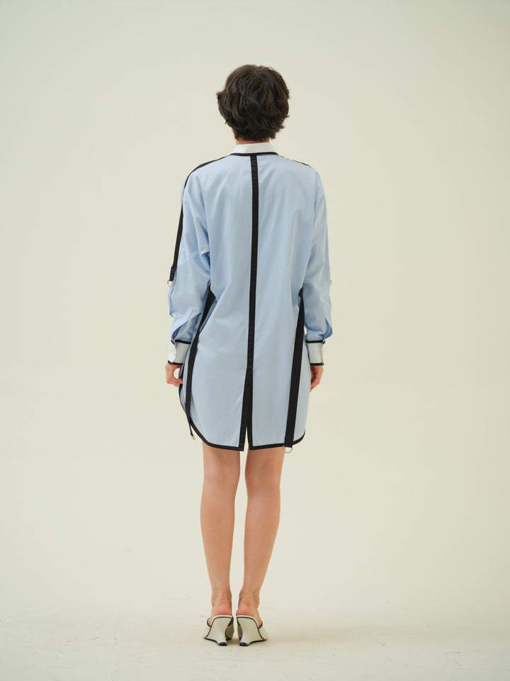 Hive - Blue Hand Painted Shirt Dress