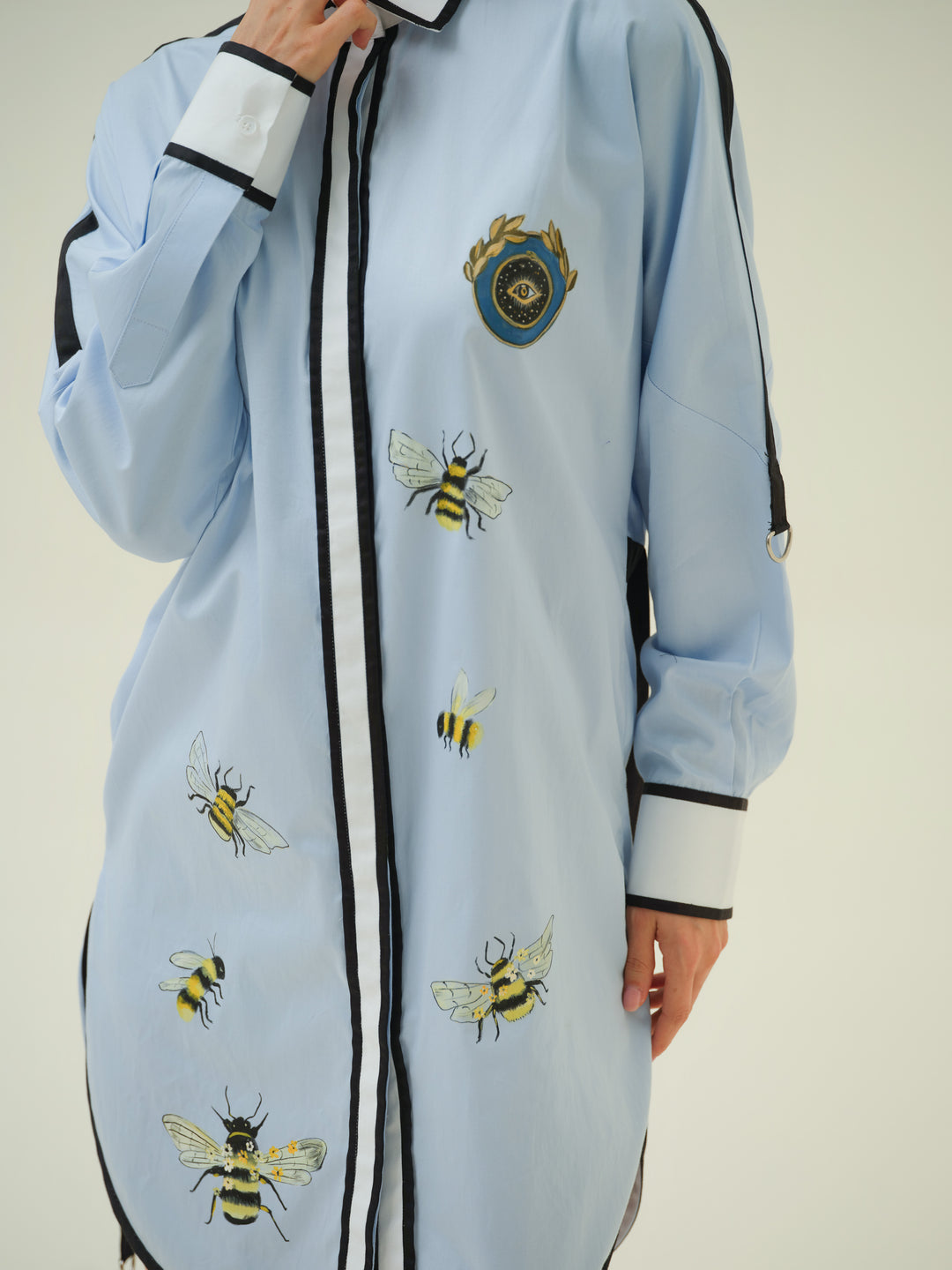 Hive - Blue Hand Painted Shirt Dress