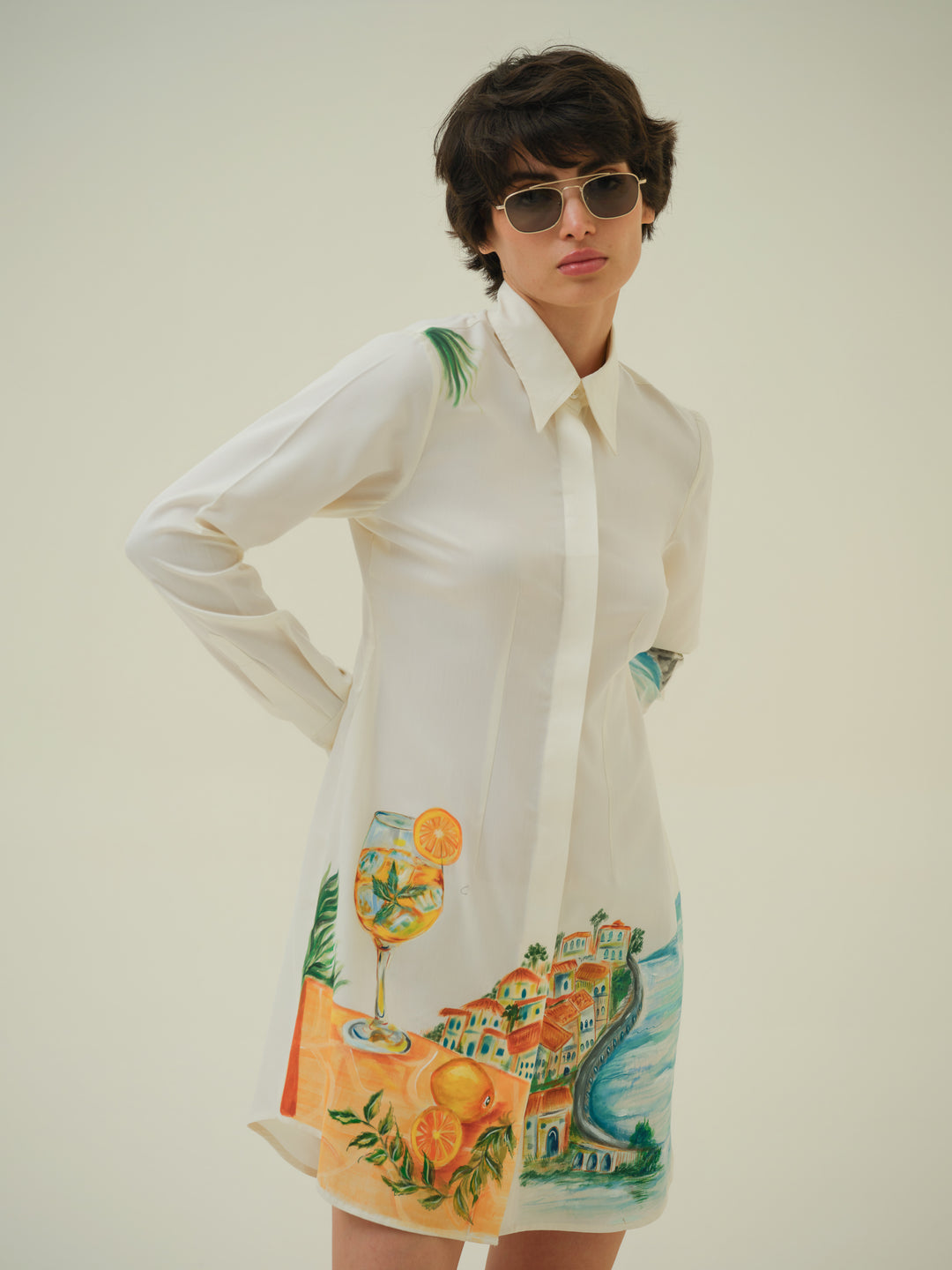 Voyage - Hand Painted Shirt Dress
