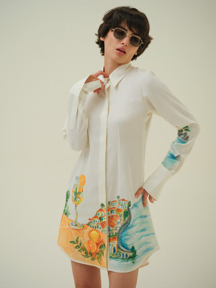 Voyage - Hand Painted Shirt Dress