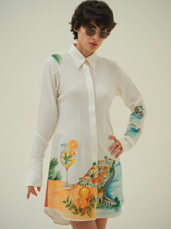 Voyage - Hand Painted Shirt Dress