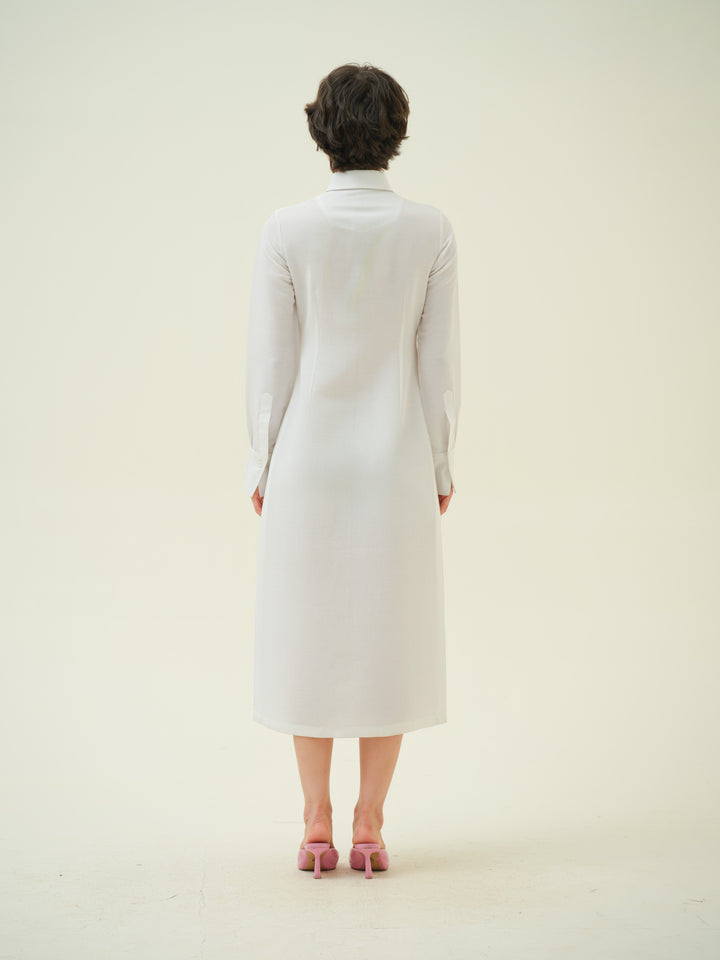 Encanta - White Floral Hand Painted Tea Dress