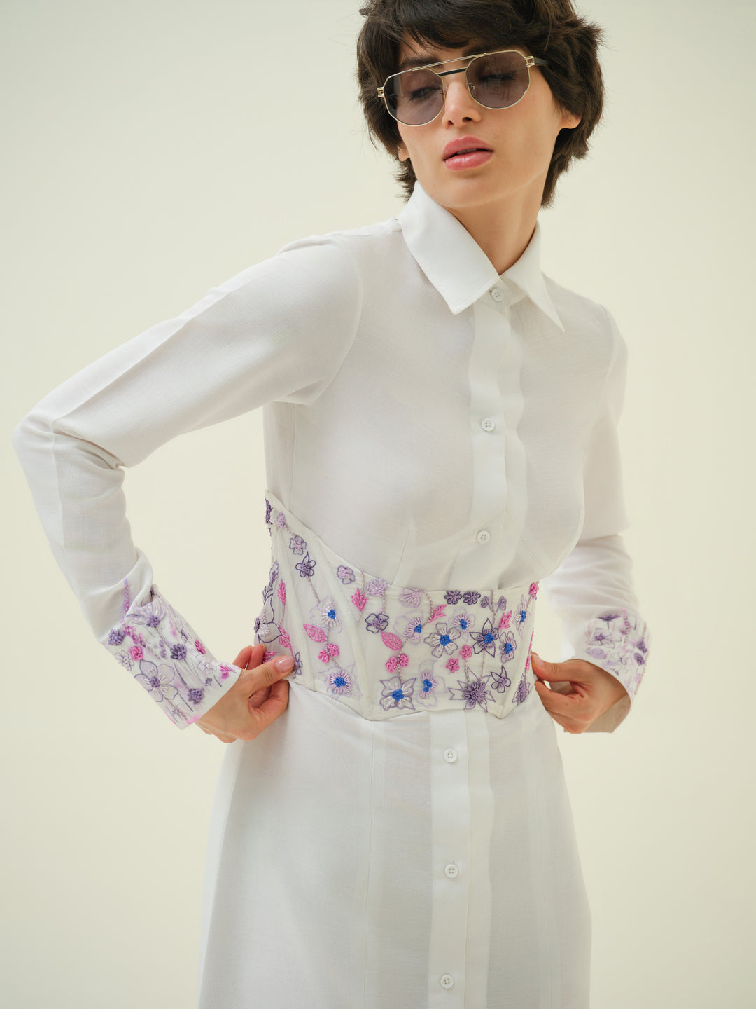 Twill - Hand Embroidered Corset Belt
