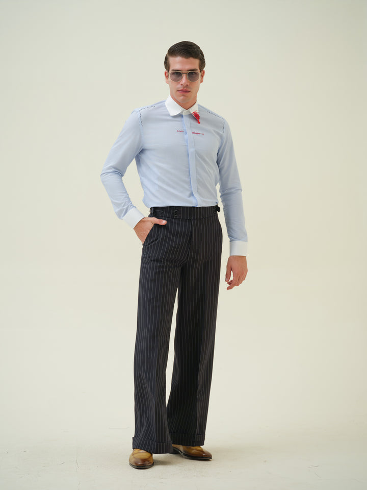 Main Character - Blue Embroidered Shirt