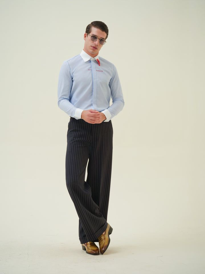 Main Character - Blue Embroidered Shirt