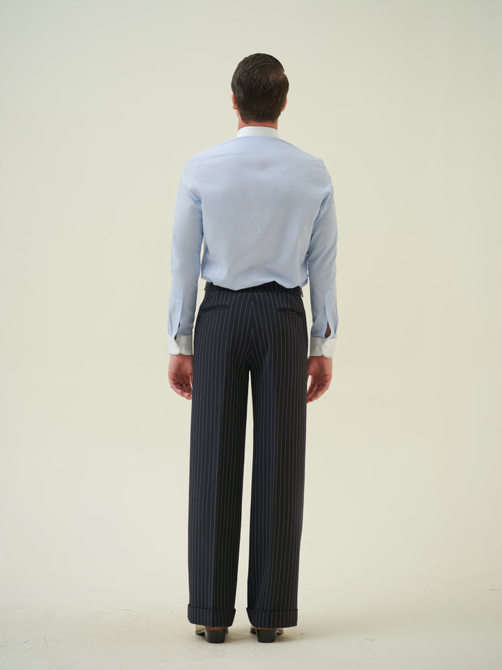 Main Character - Blue Embroidered Shirt