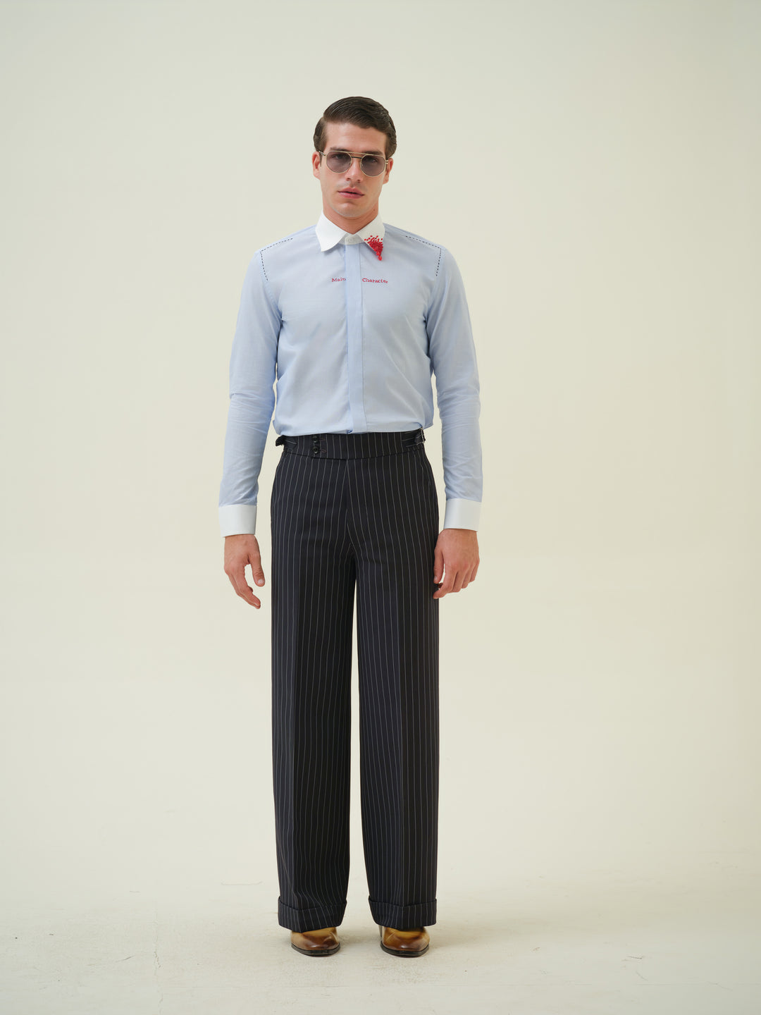 Main Character - Blue Embroidered Shirt