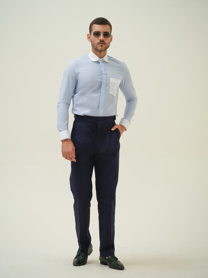 Ate It - Blue Embroidered Shirt