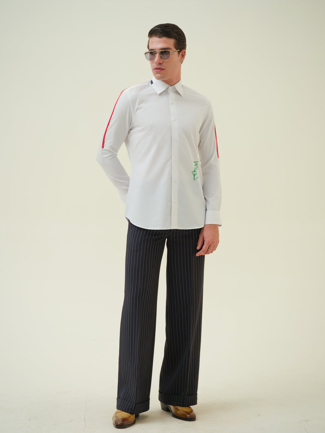 Prespective - White Hand Painted Shirt