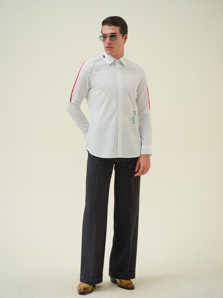 Prespective - White Hand Painted Shirt