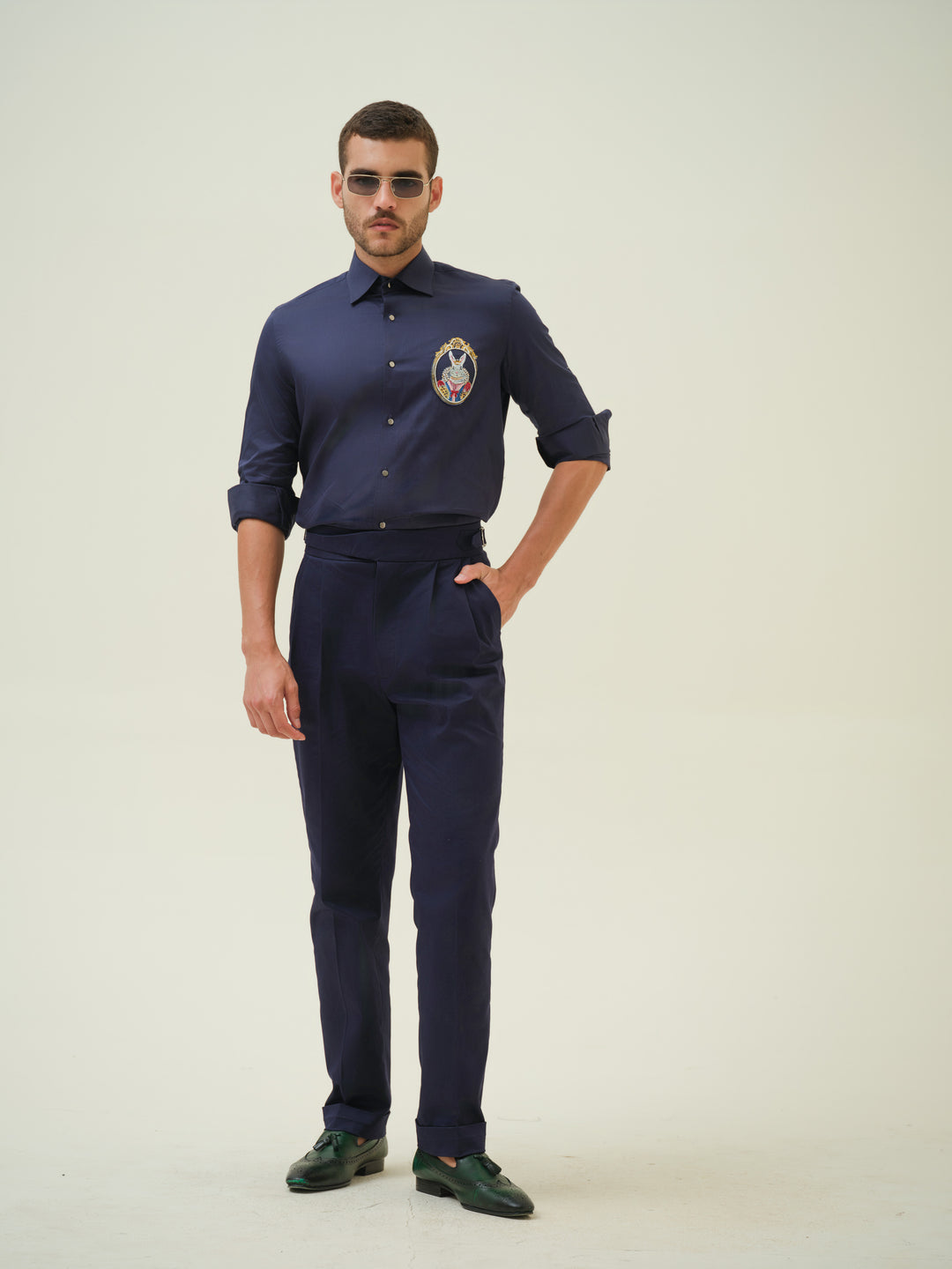 Bunny - Blue Hand Embroidered Shirt