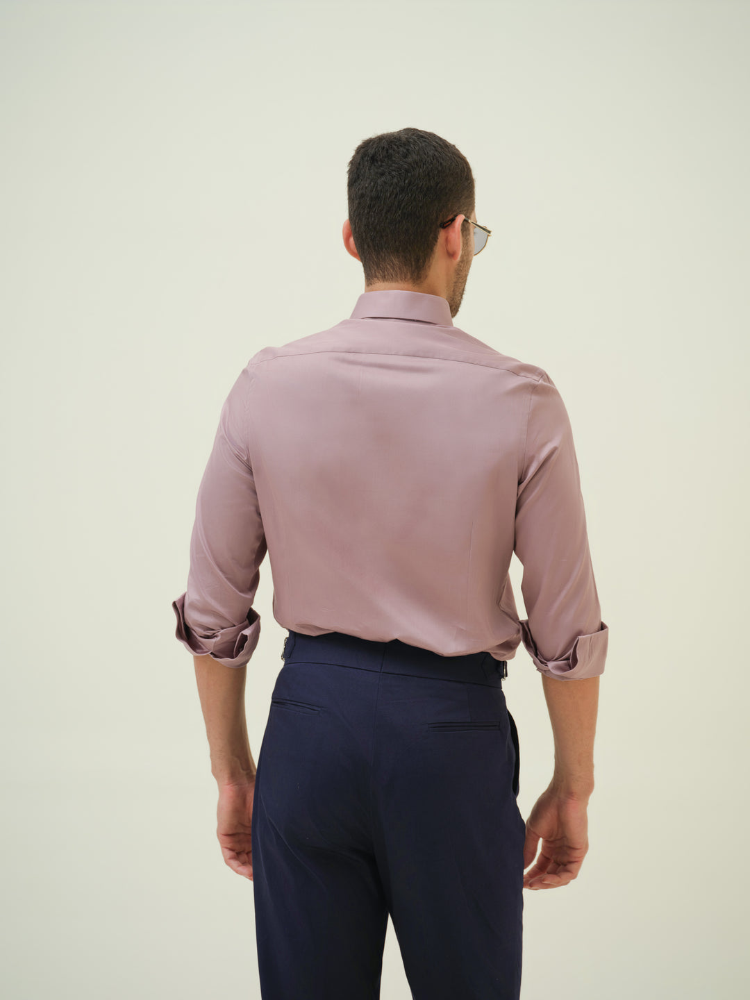 Grey Scenic - Mauve Hand Embroidered Shirt