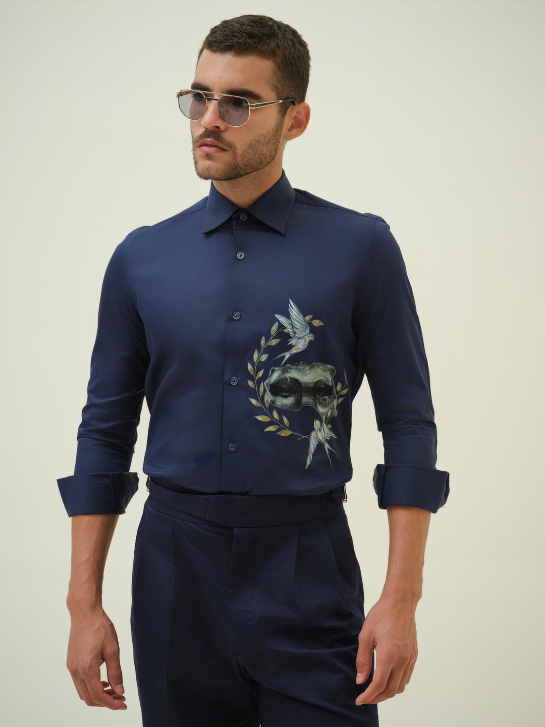 Statue - Blue Hand Painted Shirt