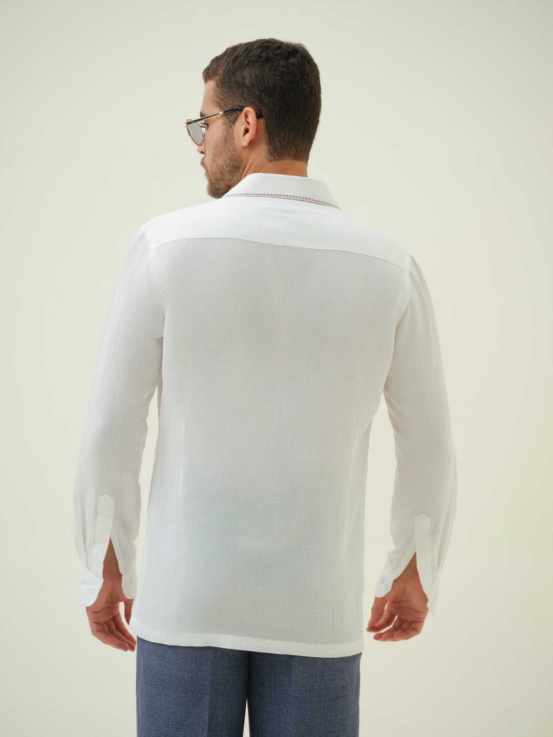 Rosework - White Embroidered Shirt