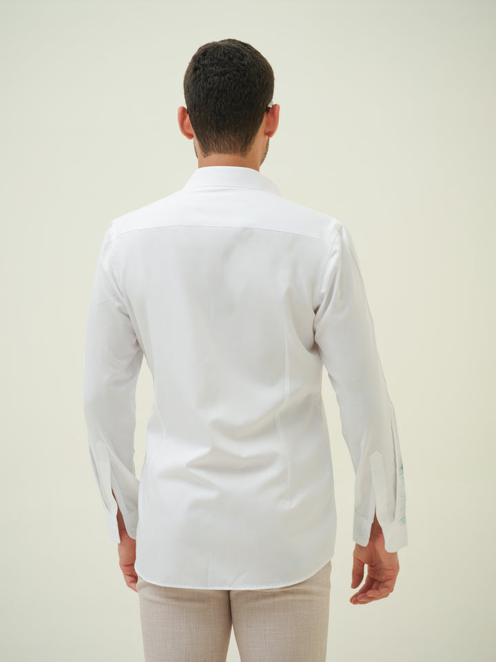 White Vacation Hand Painted Shirt