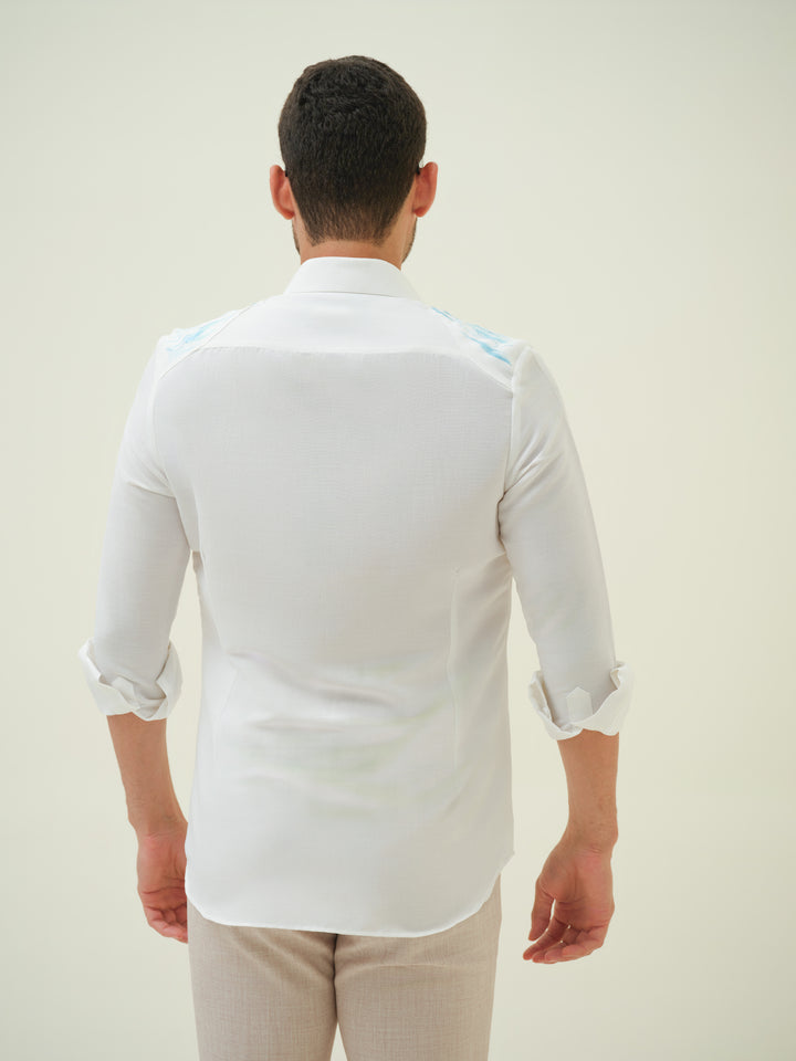 Wave Rider - White Hand Painted Shirt
