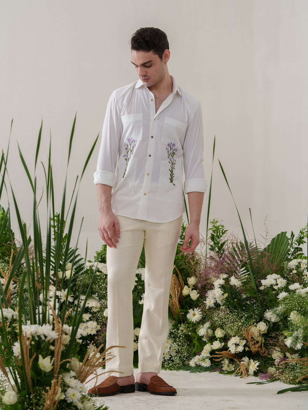 White Embroidered Shirt