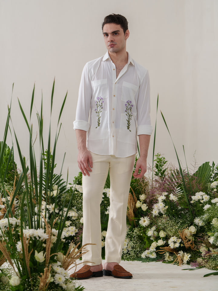 White Embroidered Shirt