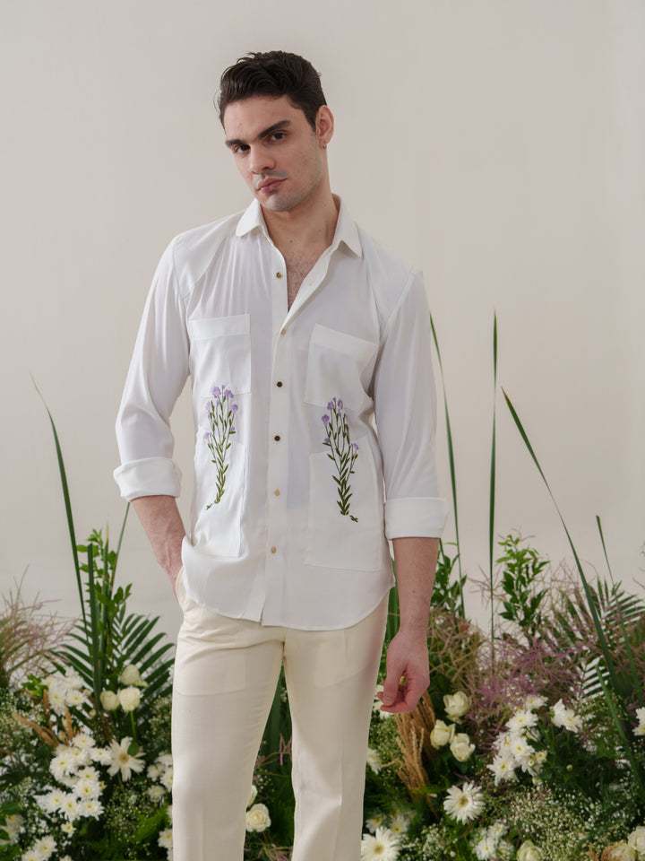 White Embroidered Shirt