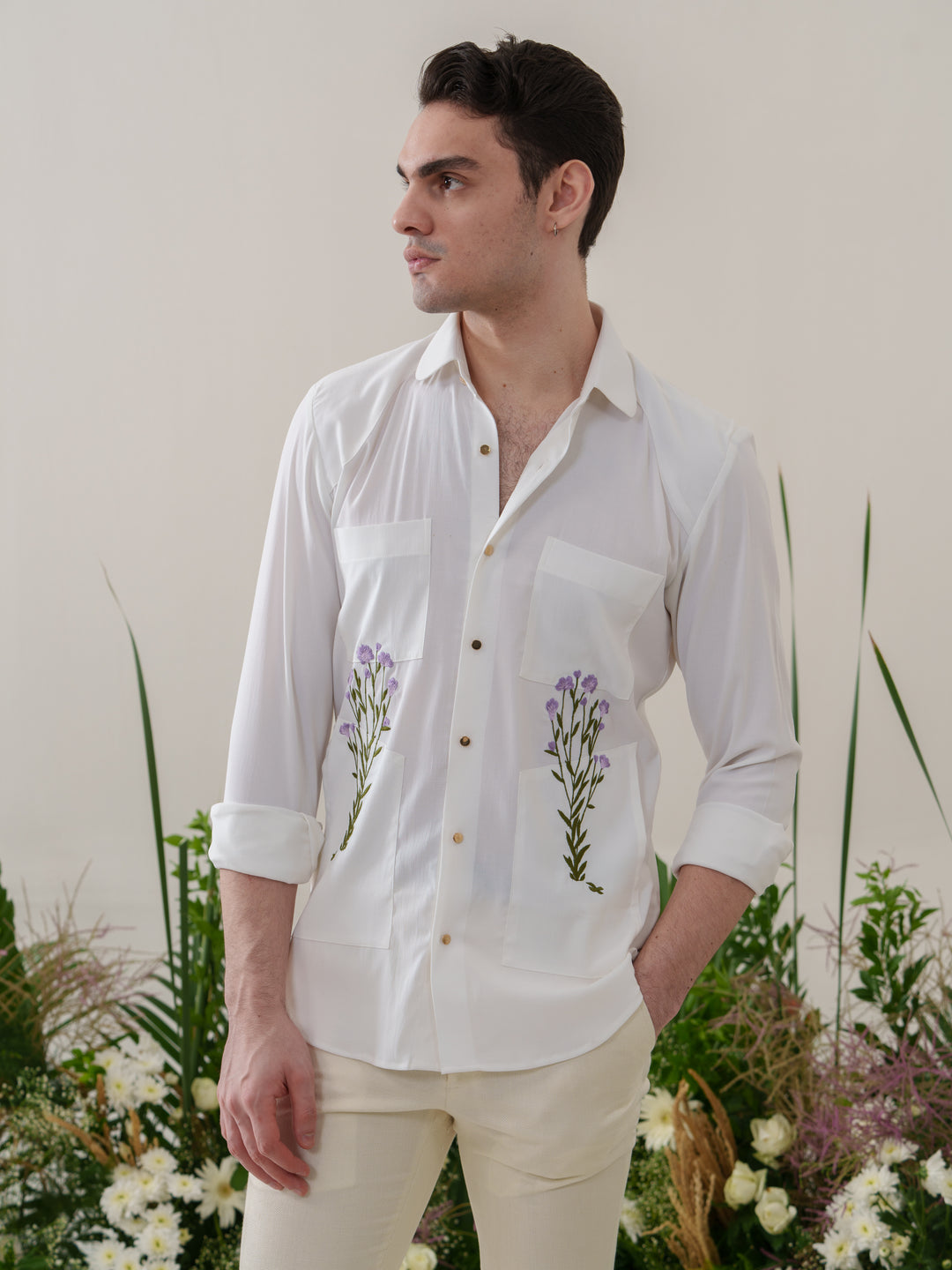 White Embroidered Shirt