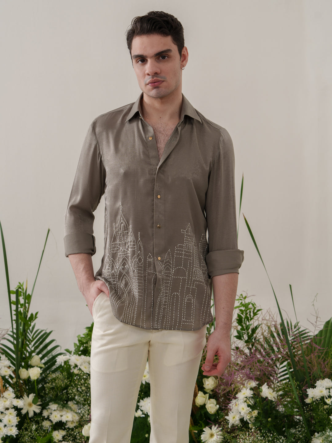 Green Embroidered Shirt