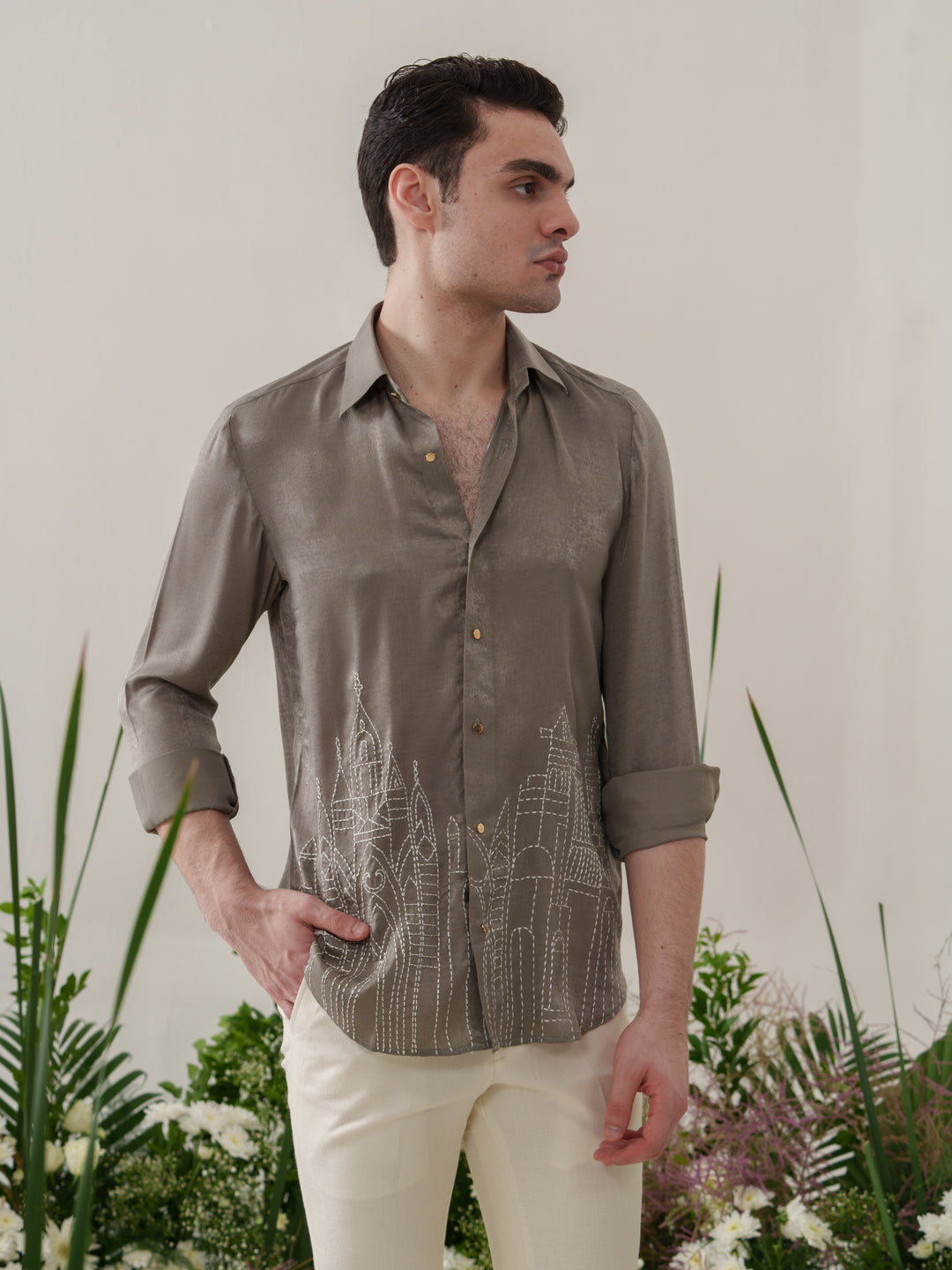 Green Embroidered Shirt