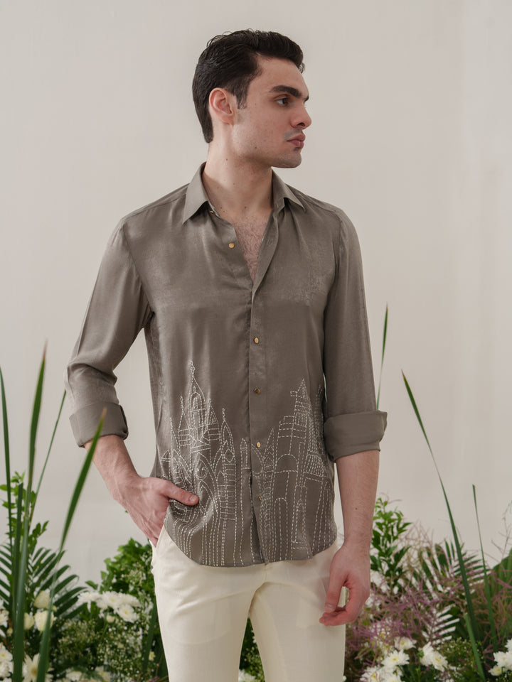 Green Embroidered Shirt