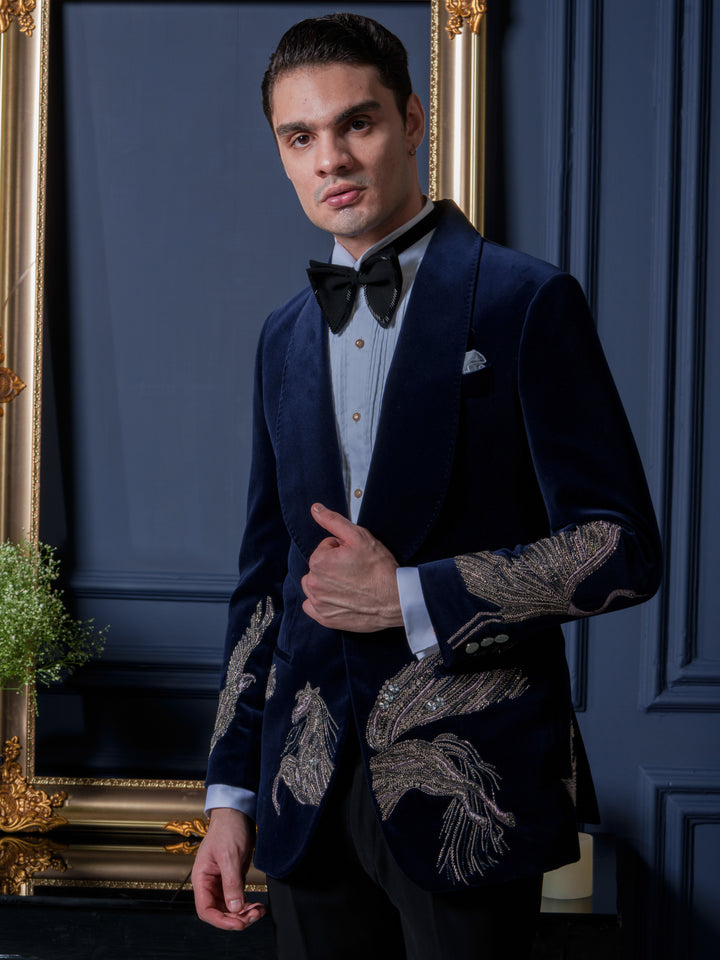 Majestic Unicorn Blue Velvet Tuxedo Set