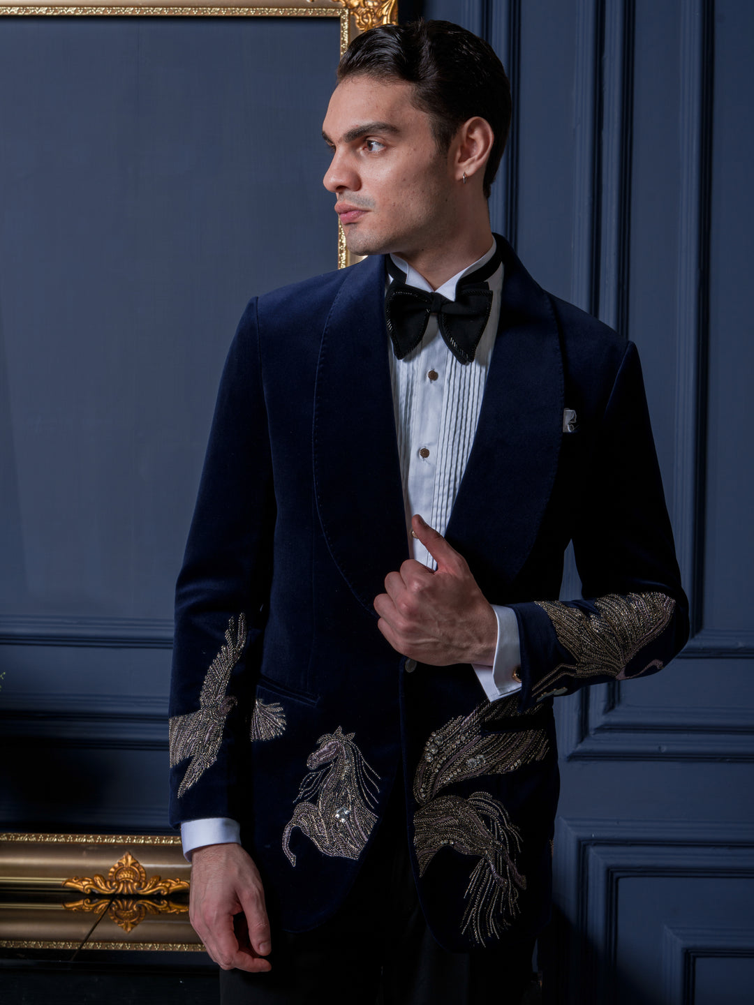 Majestic Unicorn Blue Velvet Tuxedo Set