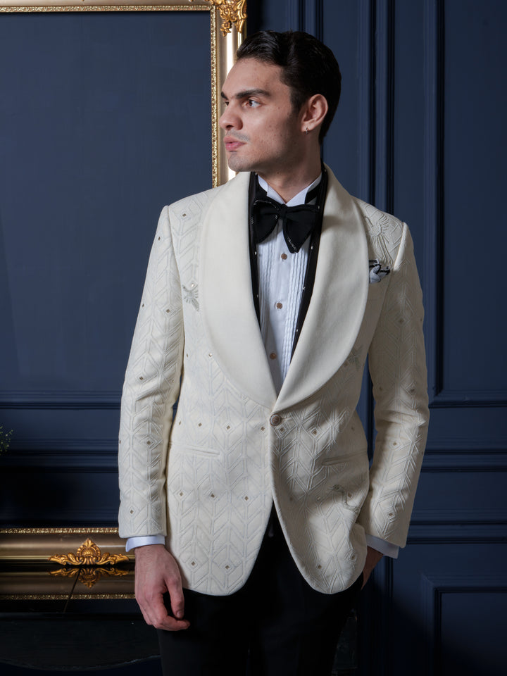 Velvet Ivory Tuxedo Set