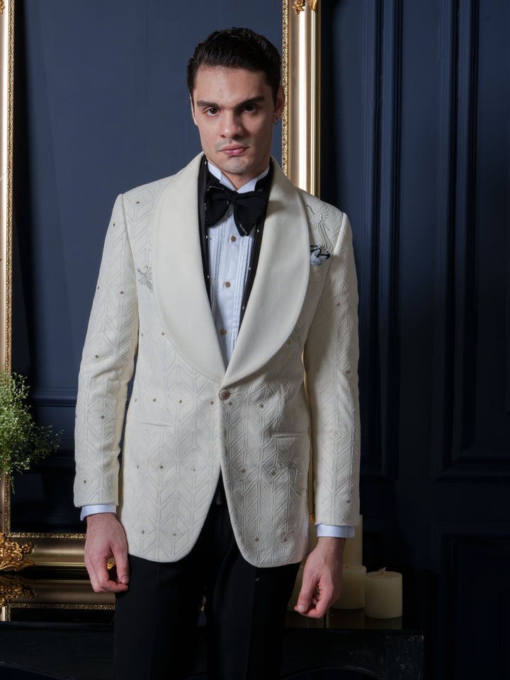 Velvet Ivory Tuxedo Set