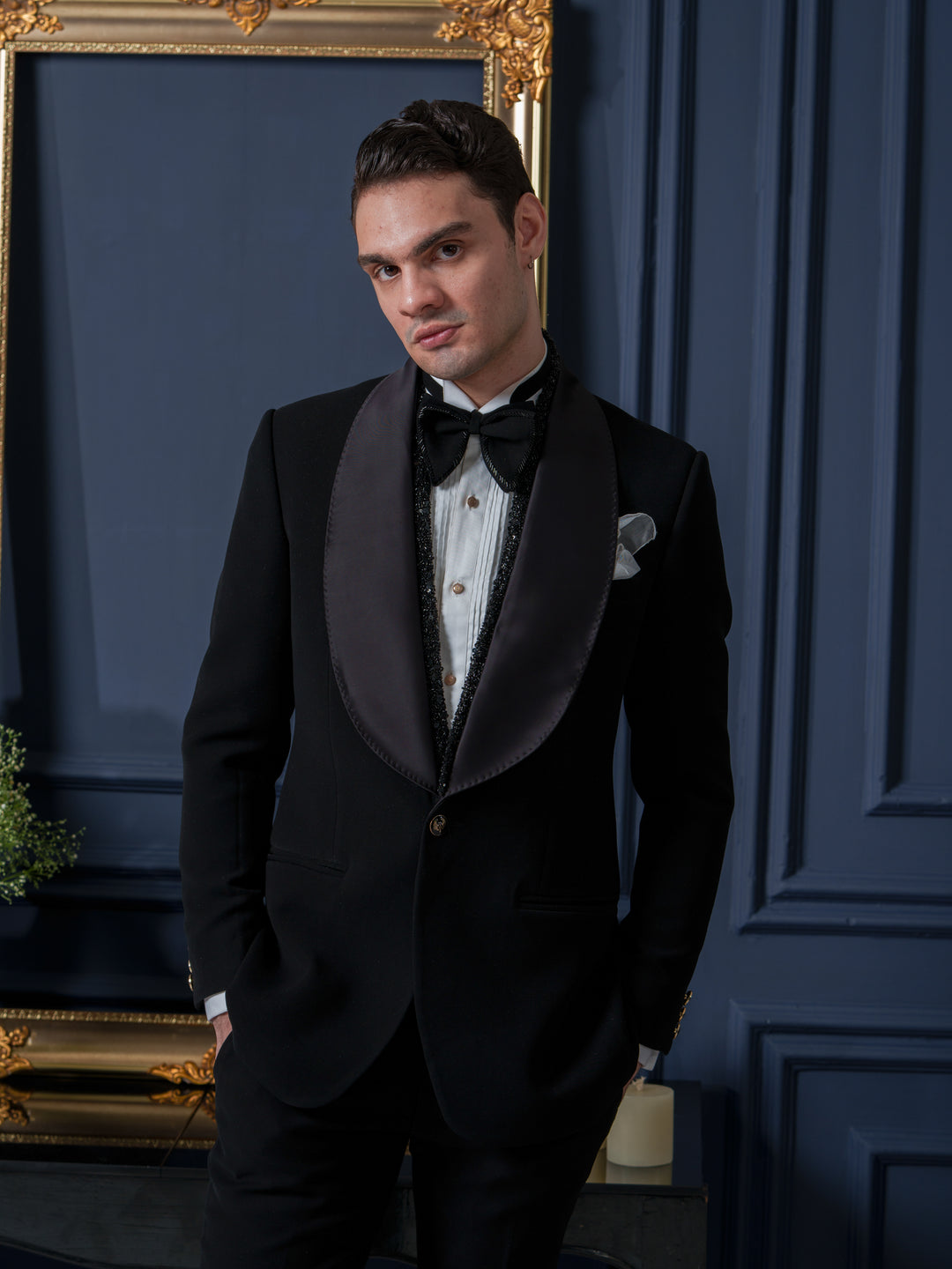 Black Japanese Shawl Collar Tuxedo Set