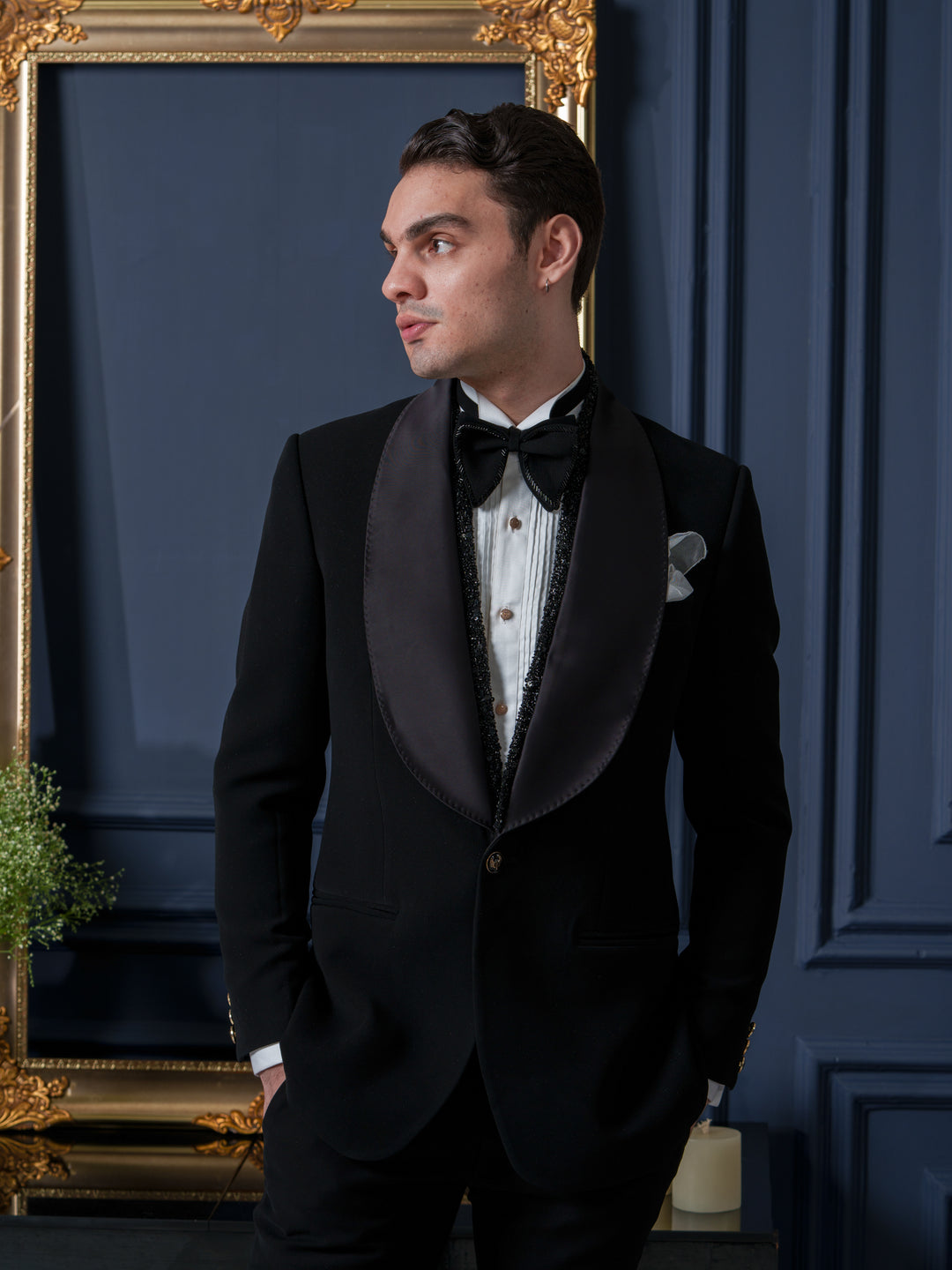 Black Japanese Shawl Collar Tuxedo Set