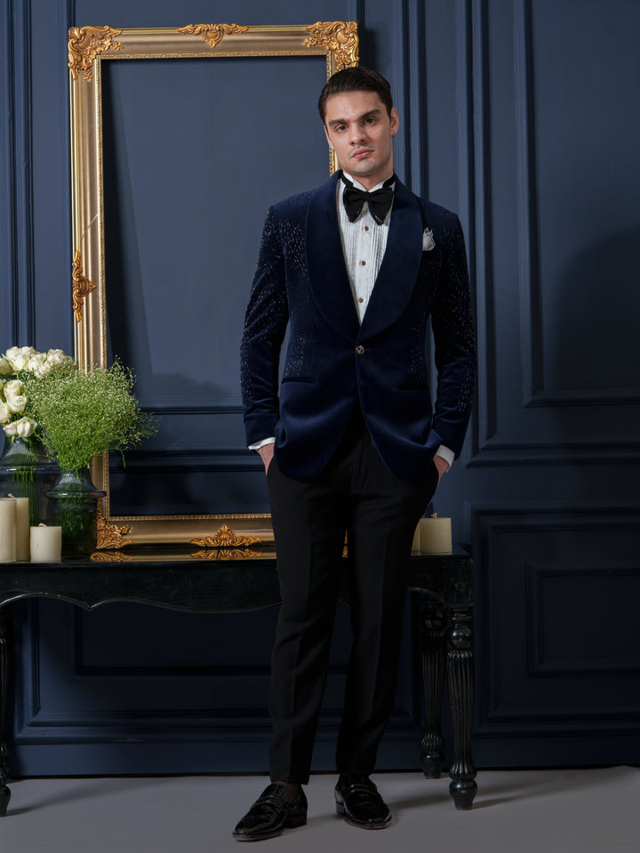 Blue Velvet Noir Tuxedo Set