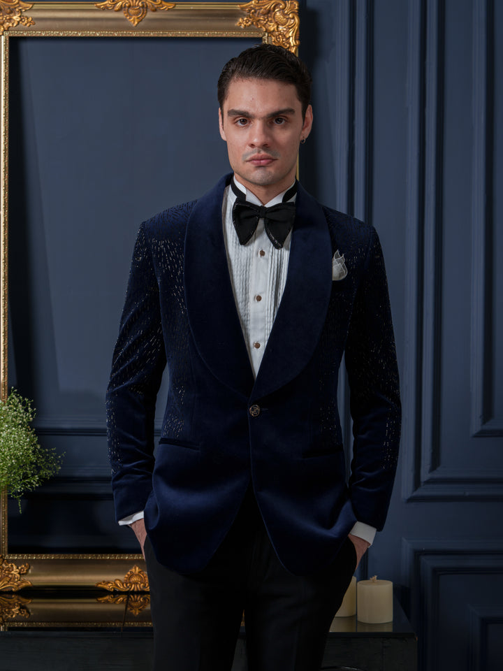 Blue Velvet Noir Tuxedo Set