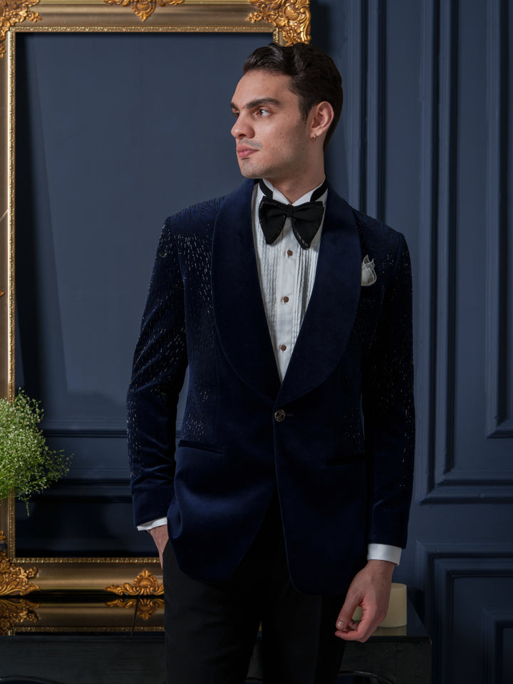 Blue Velvet Noir Tuxedo Set