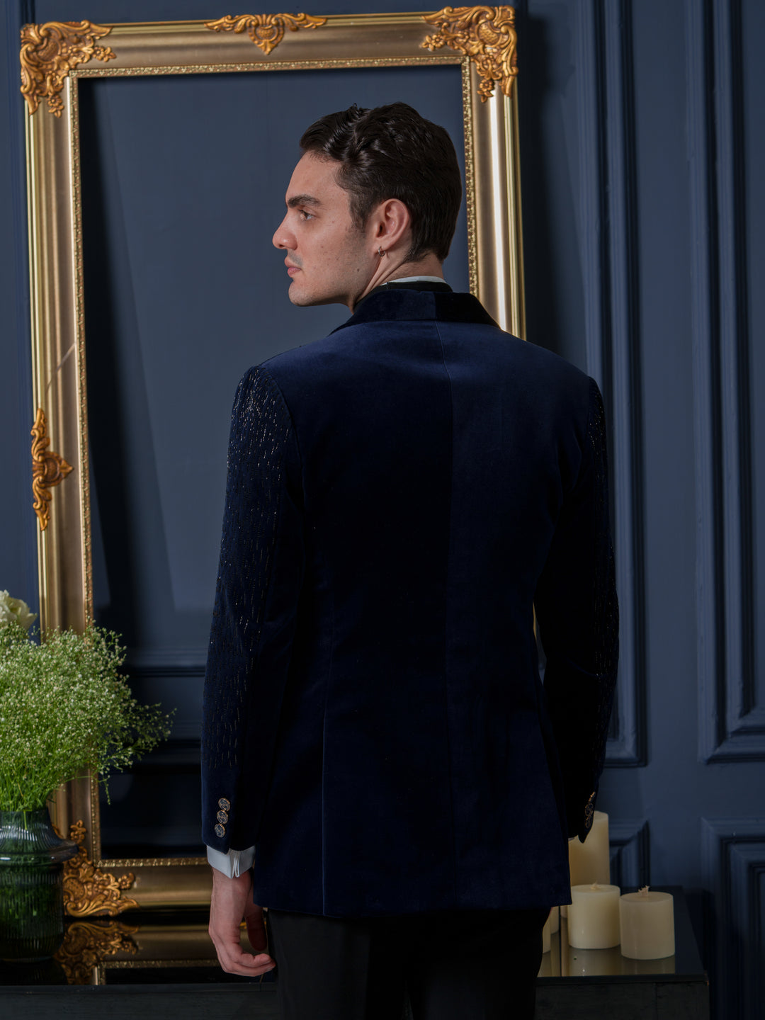 Blue Velvet Noir Tuxedo Set