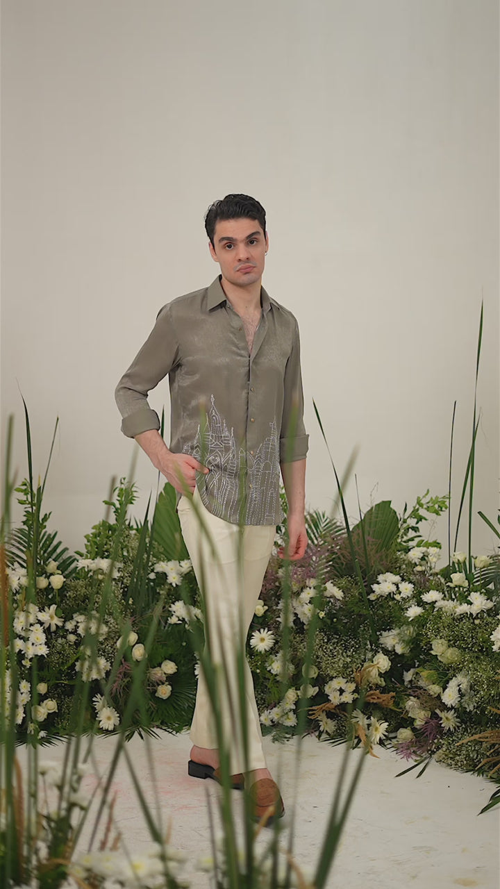 Green Embroidered Shirt